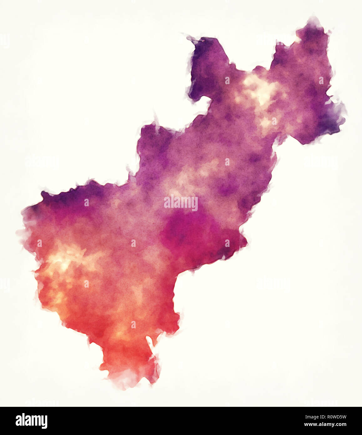 Queretaro mappa dello stato del Messico di fronte a uno sfondo bianco Foto Stock