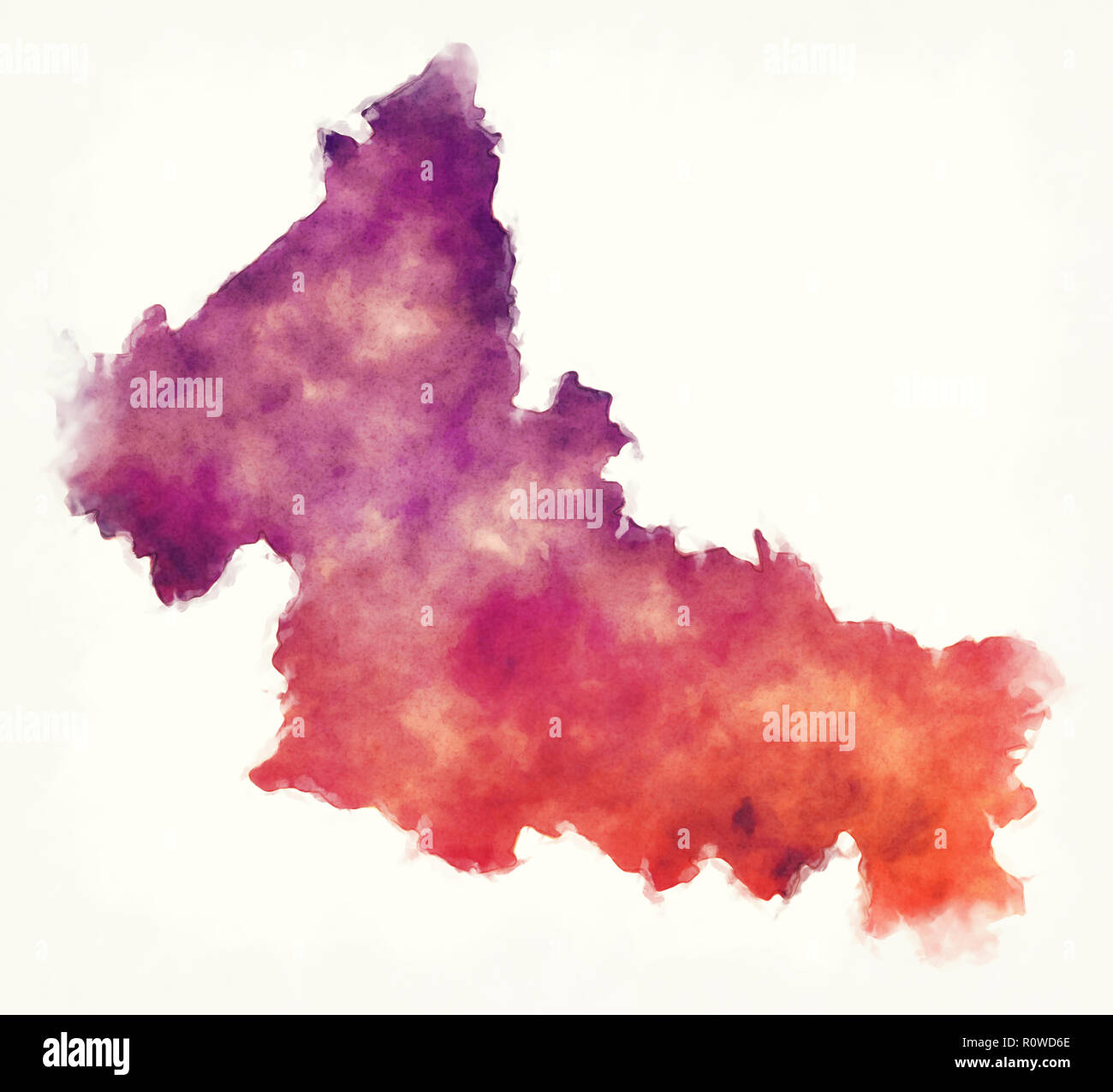 San Luis Potosi mappa dello stato del Messico di fronte a uno sfondo bianco Foto Stock