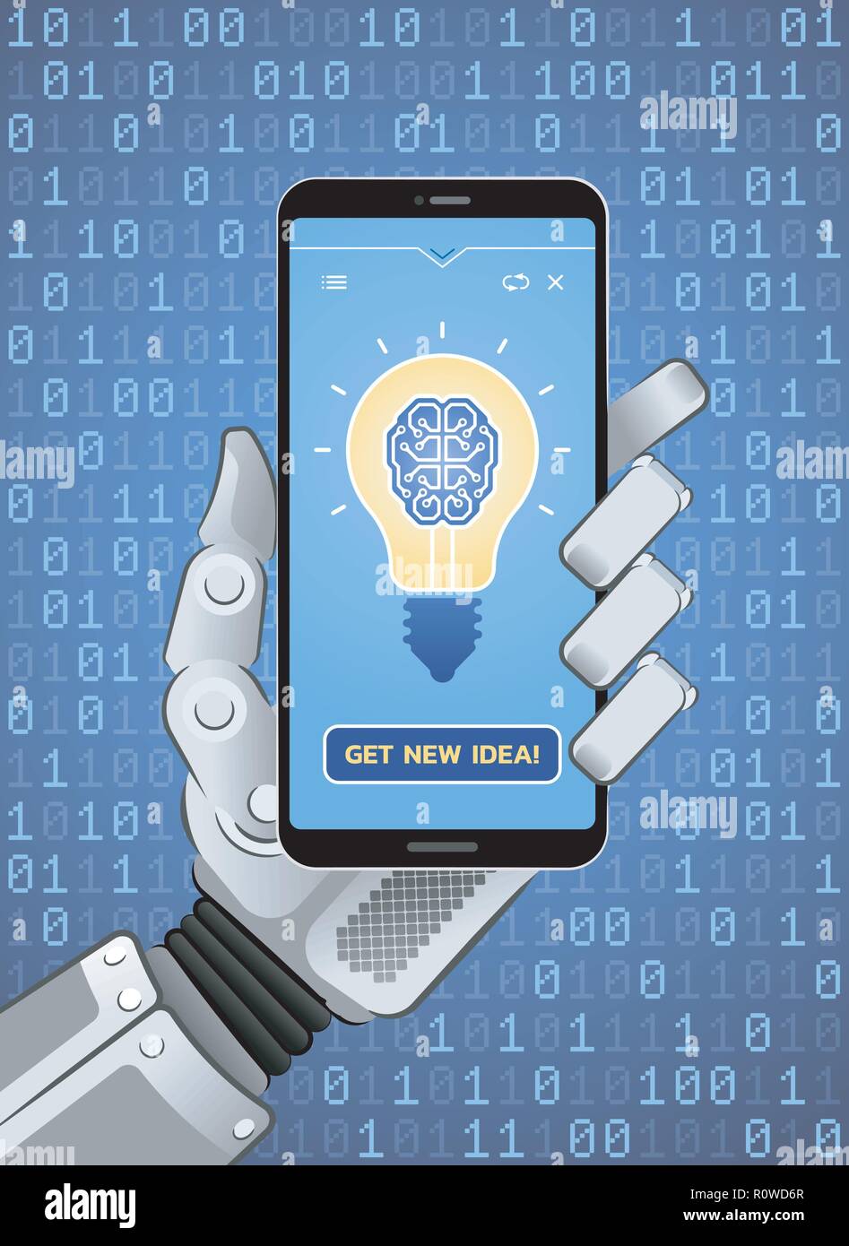 Ottieni nuova idea da intelligenza artificiale Illustrazione Vettoriale