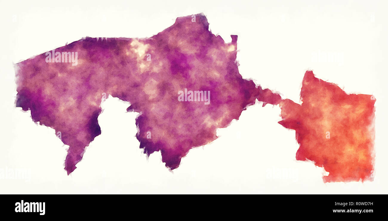 Stato di Tabasco mappa del Messico di fronte a uno sfondo bianco Foto Stock