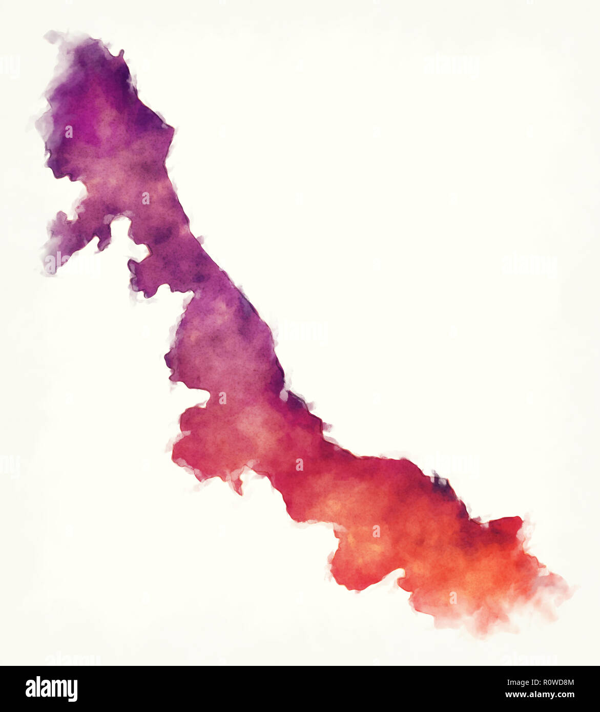 Veracruz mappa dello stato del Messico di fronte a uno sfondo bianco Foto Stock