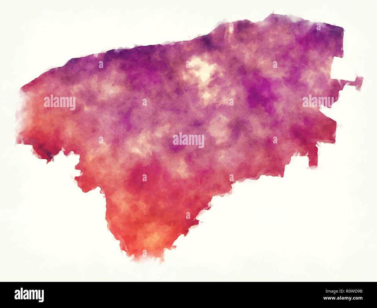 Yucatan Stato mappa del Messico di fronte a uno sfondo bianco Foto Stock