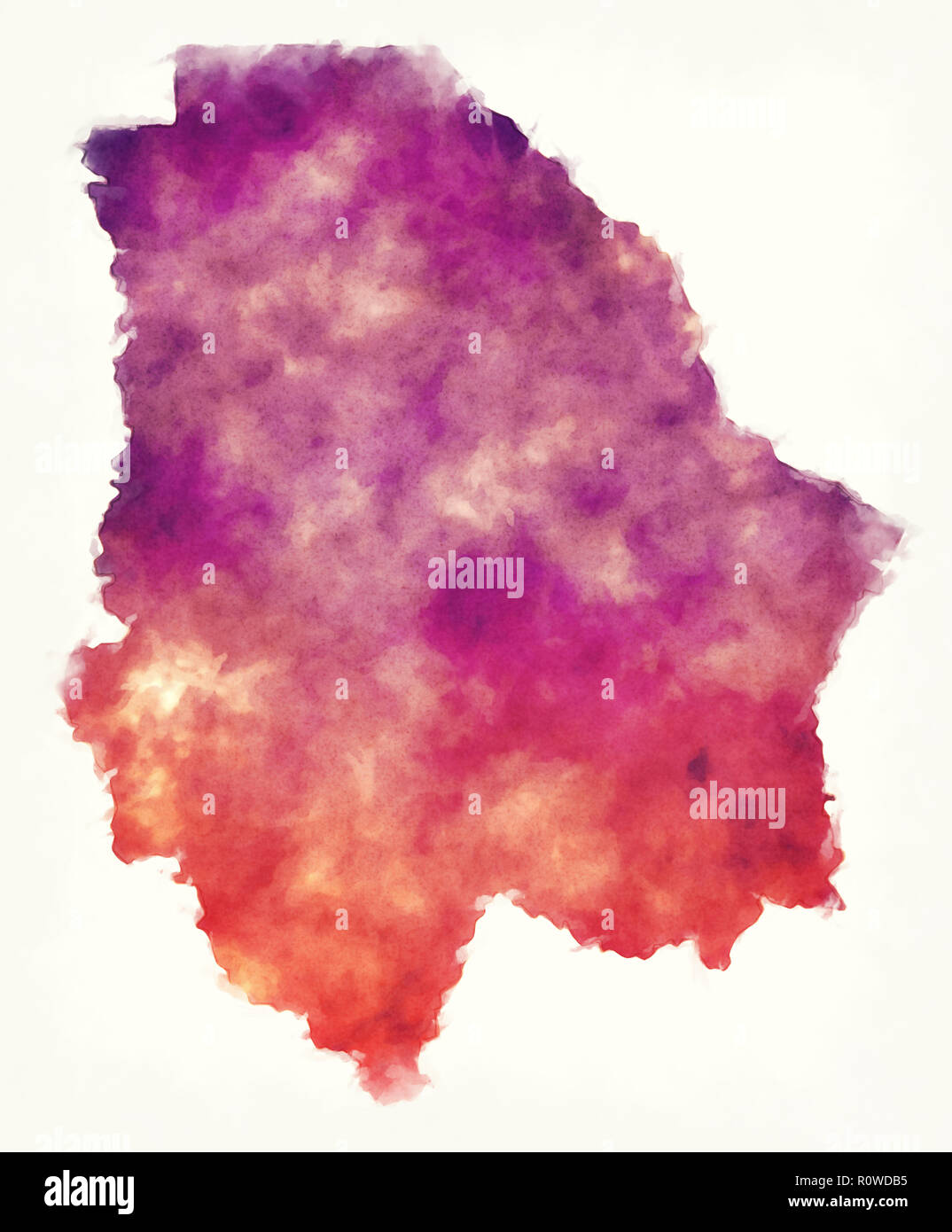 Stato di Chihuahua mappa del Messico di fronte a uno sfondo bianco Foto Stock