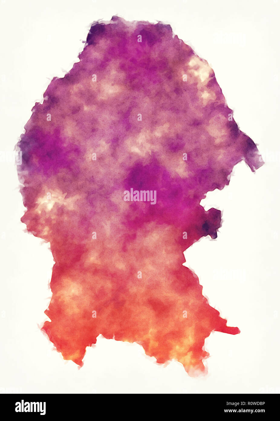 Coahuila mappa dello stato del Messico di fronte a uno sfondo bianco Foto Stock