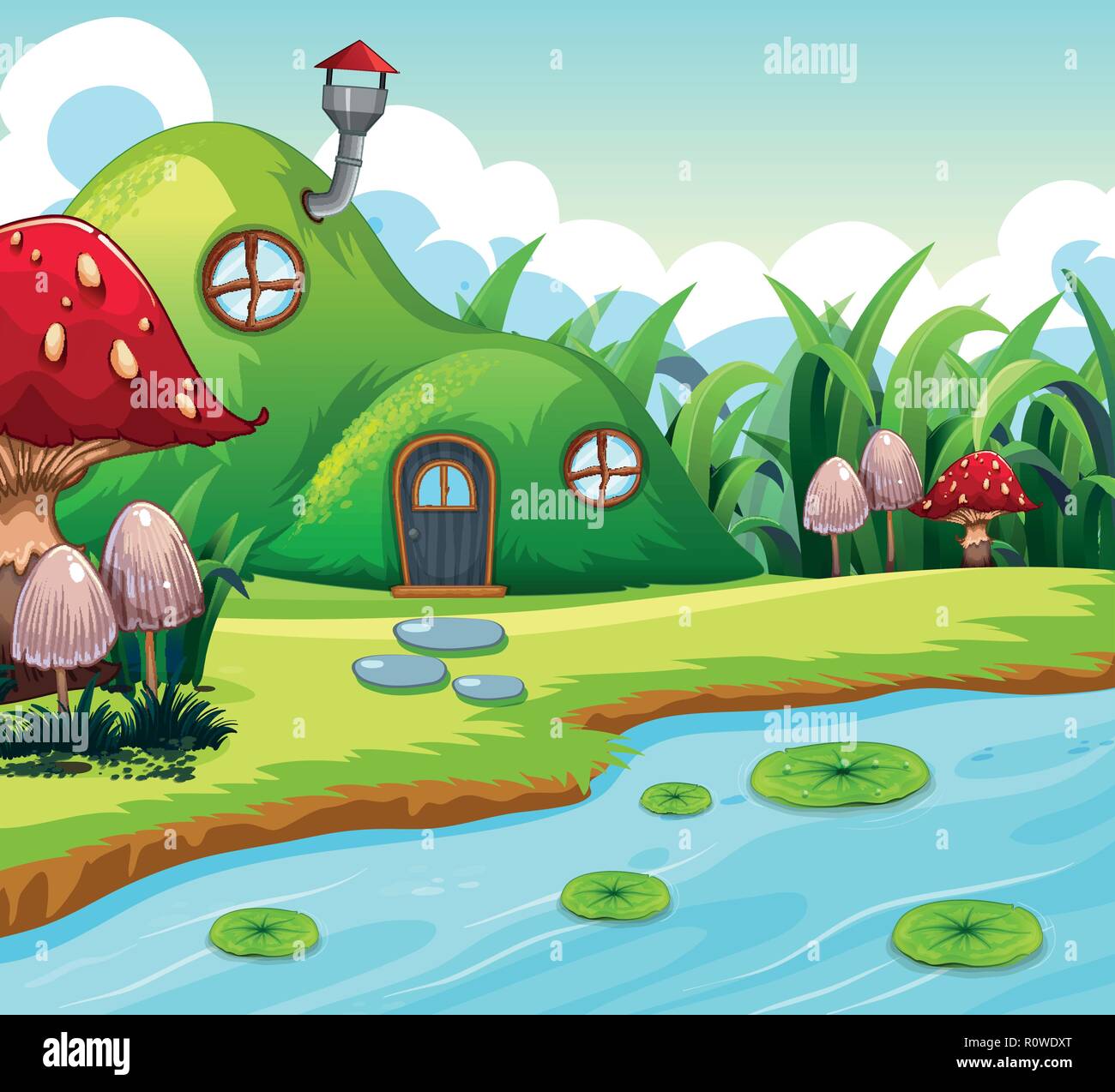 Magic fairy house di natura illustrazione Illustrazione Vettoriale