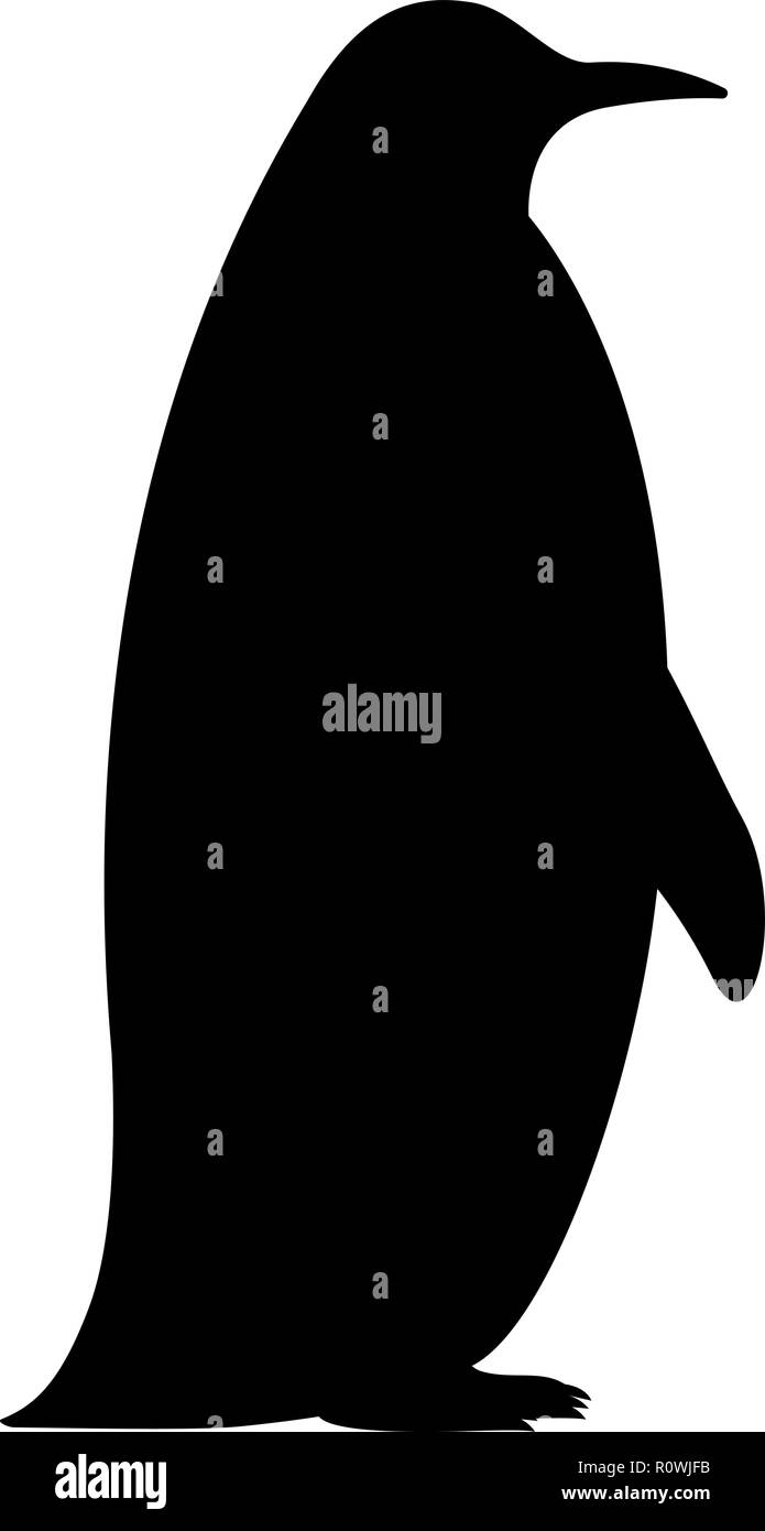 Vettore silhouette nera di un pinguino Illustrazione Vettoriale