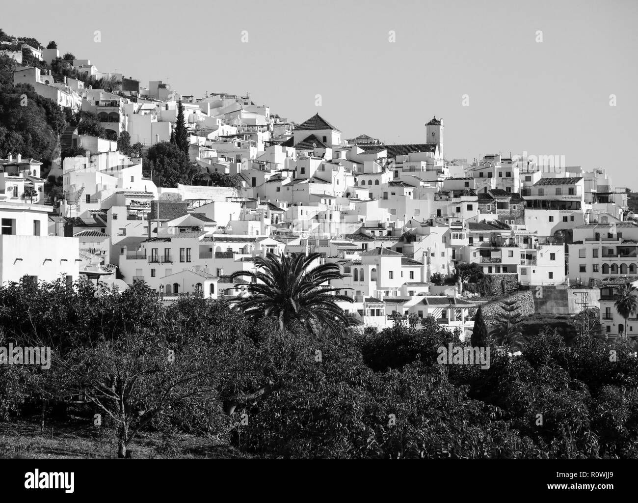 Frigiliana Spagna in bianco e nero Foto Stock