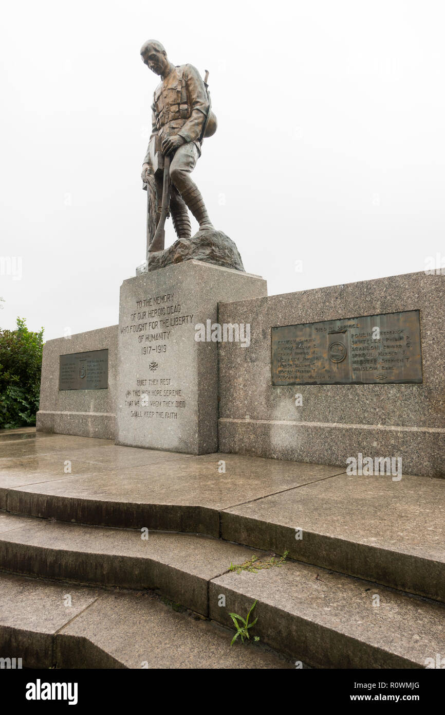 Guerra Mondiale 1 memorial Augusta Maine Foto Stock