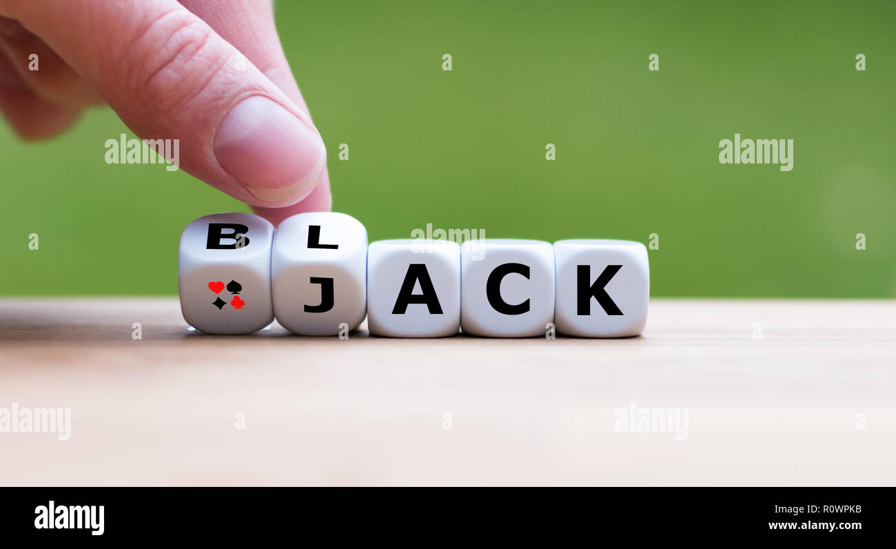 È a mano ruotando un dado e cambia la parola 'nera' a 'Jack' Foto Stock
