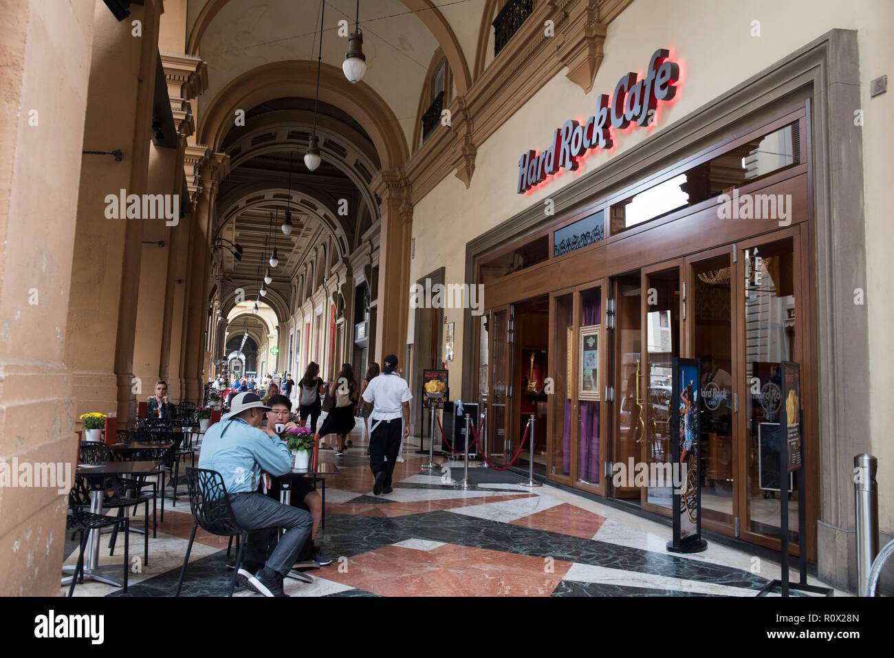 Hard Rock Cafe sulla Via dei Brunelleschi a Firenze, Italia Europa Foto Stock