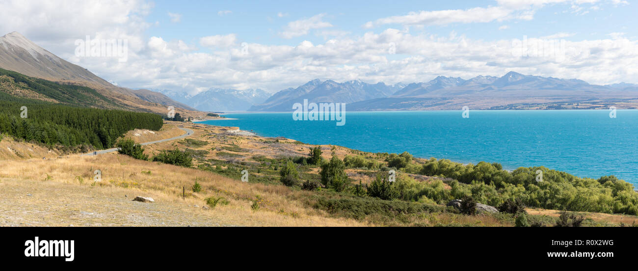 Mount Cook, il Lago Pukaki Foto Stock