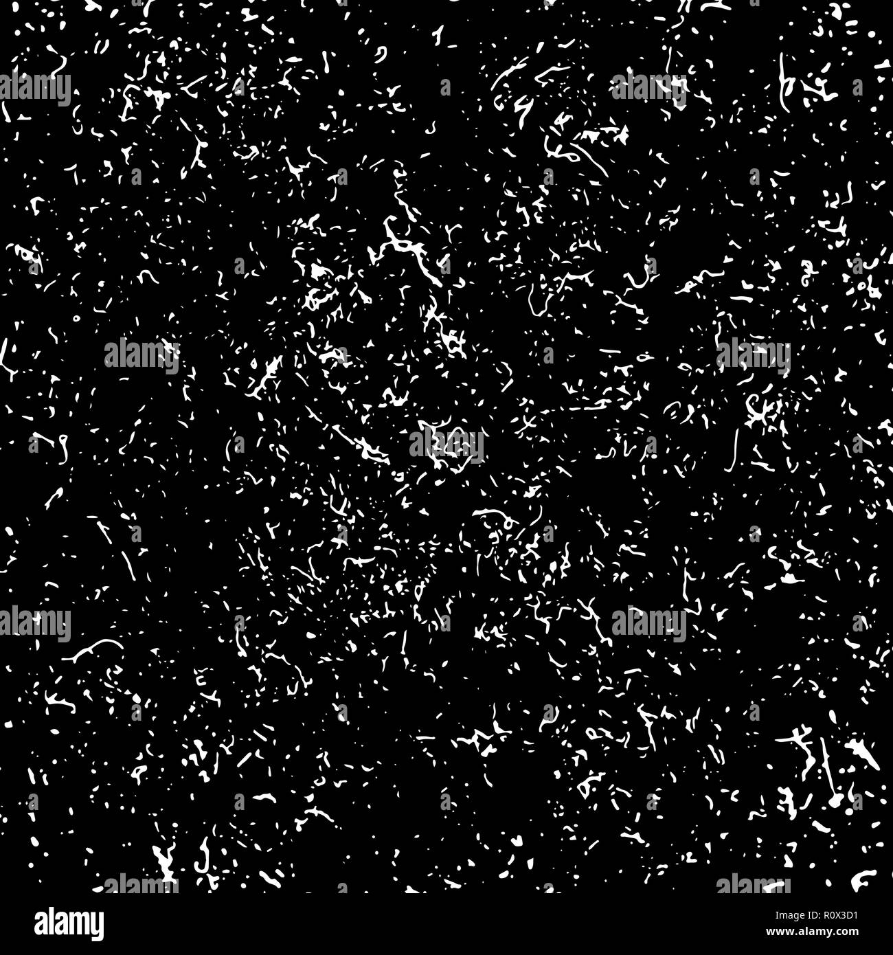 White struttura granulosa isolate su sfondo nero. Addolorato overlay testurizzate. Grunge gli elementi di design. Illustrazione Vettoriale eps,10. Illustrazione Vettoriale