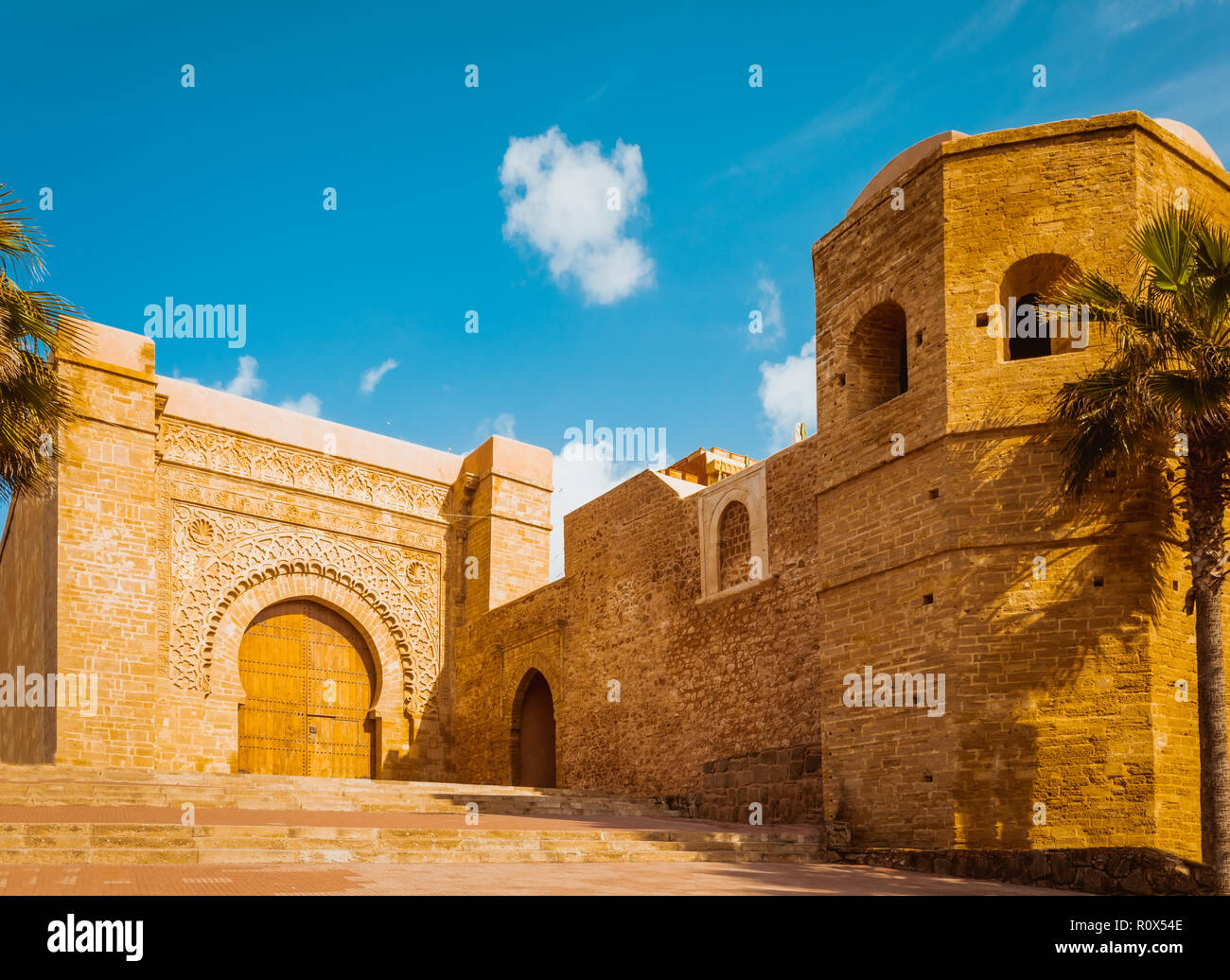 Kasbah di fortezza Udayas a Rabat il Marocco Foto Stock