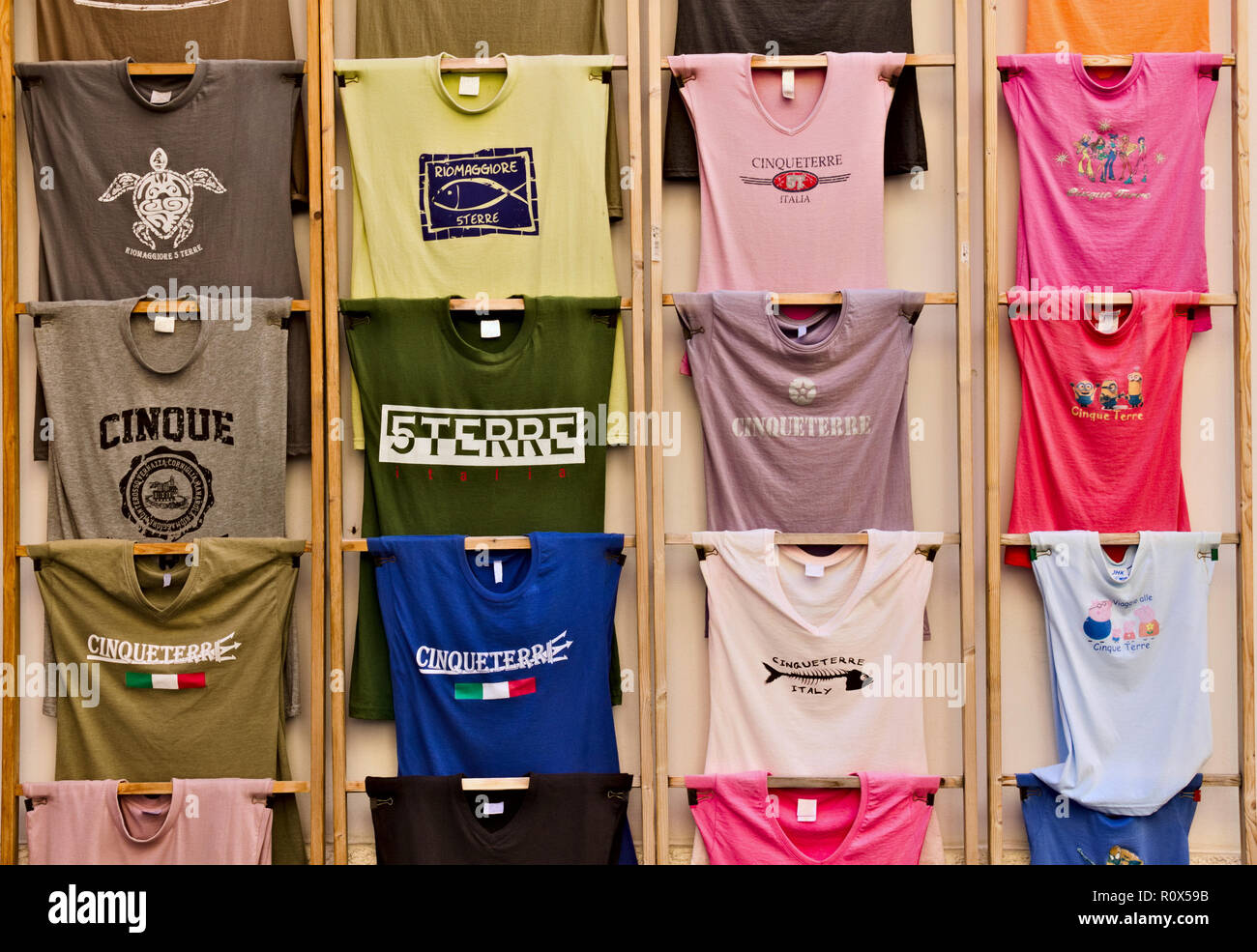 Cinque terre T-shirts. Foto Stock