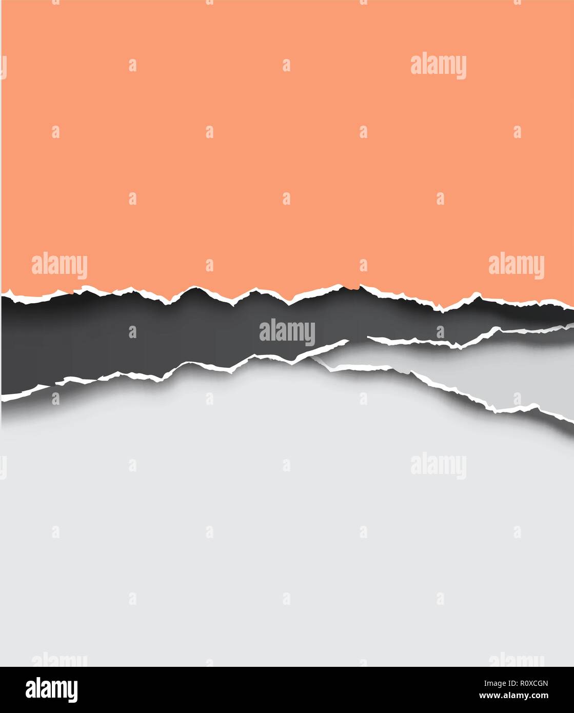 Rip e presenza di frammenti di carta in fogli in diversi colori. Illustrazione Vettoriale Illustrazione Vettoriale