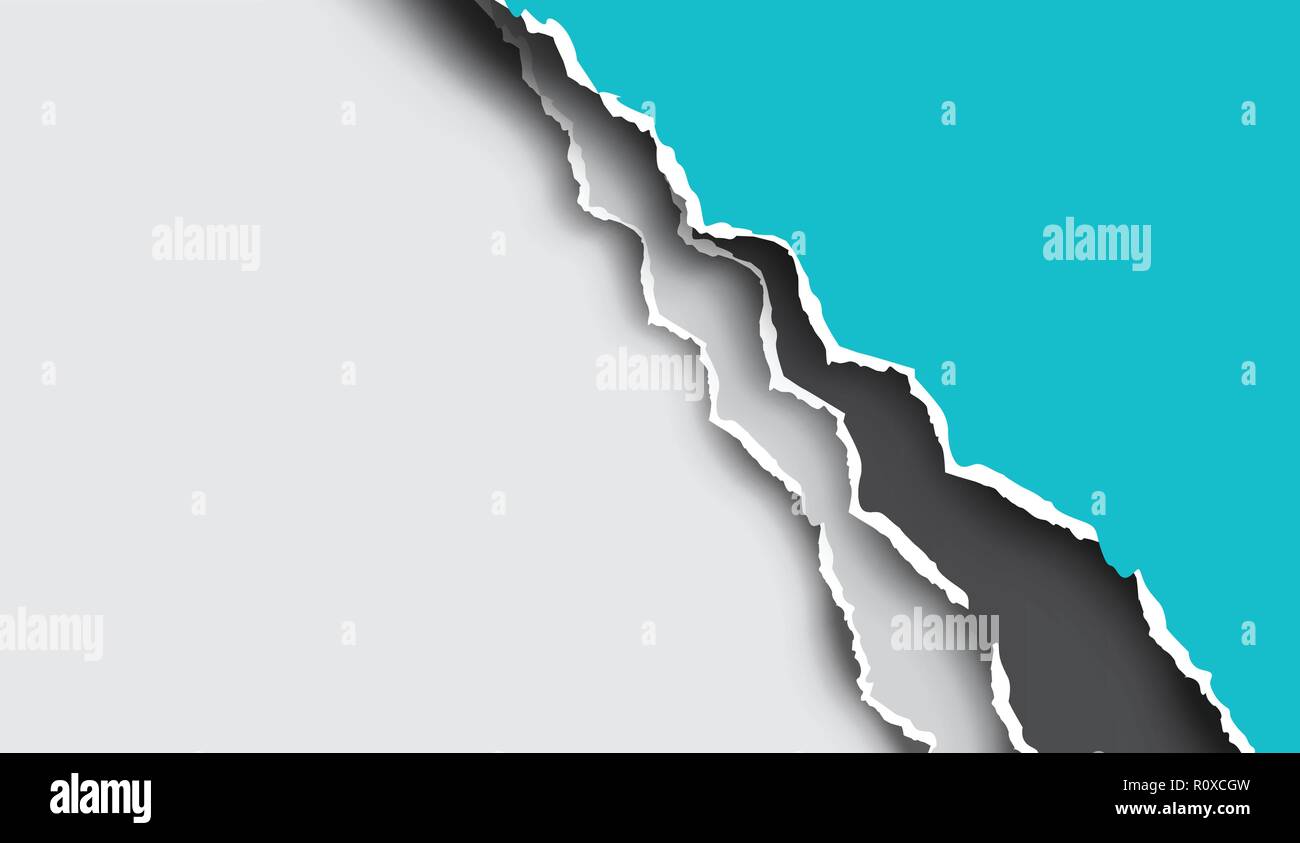 Rip e il vettore strappato i fogli di carta. Illustrazione Vettoriale