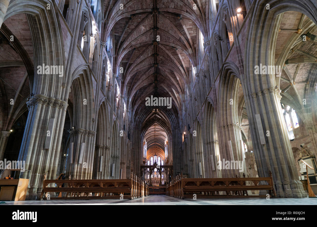 L'interno della cattedrale di Worcester, Worcester, Regno Unito Foto Stock