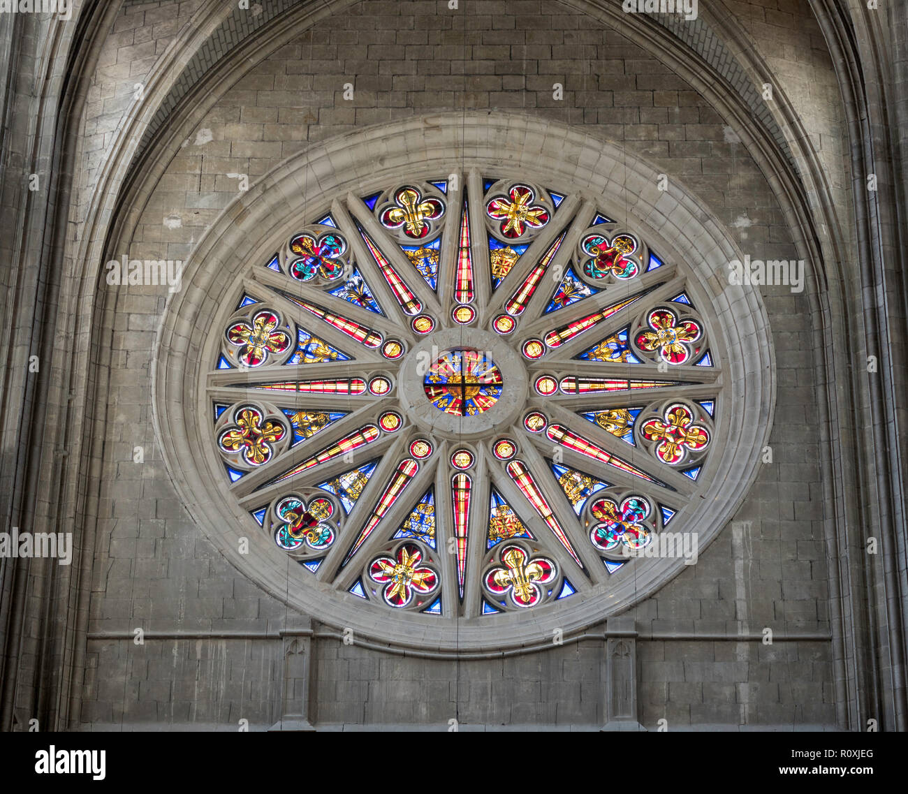 Sud rosone in Orléans cattedrale, Center-Val de la Loire, in Francia, in Europa Foto Stock