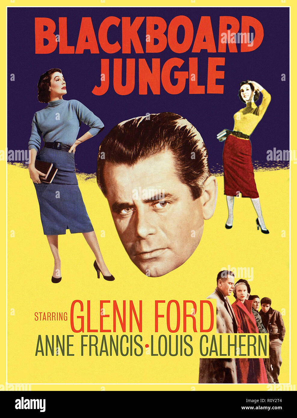 Blackboard JUNGLE 1950's Vintage movie poster 1955 Blackboard Jungle