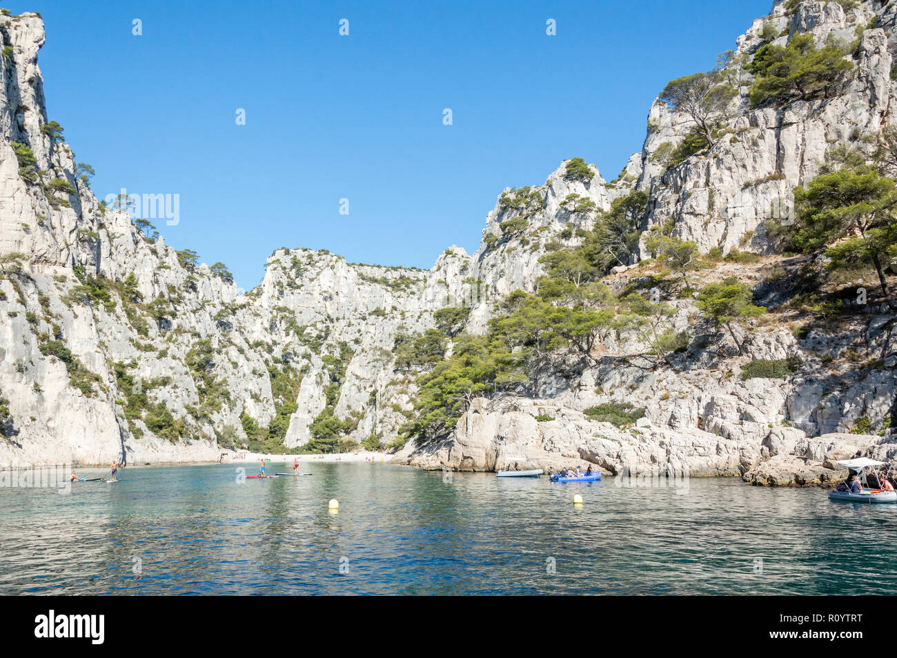 Vista panoramica della Calanque di Cassis Foto Stock