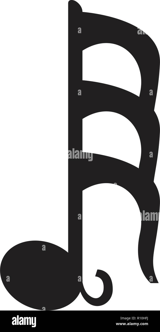 Isolato di trenta-seconda nota musicale Illustrazione Vettoriale