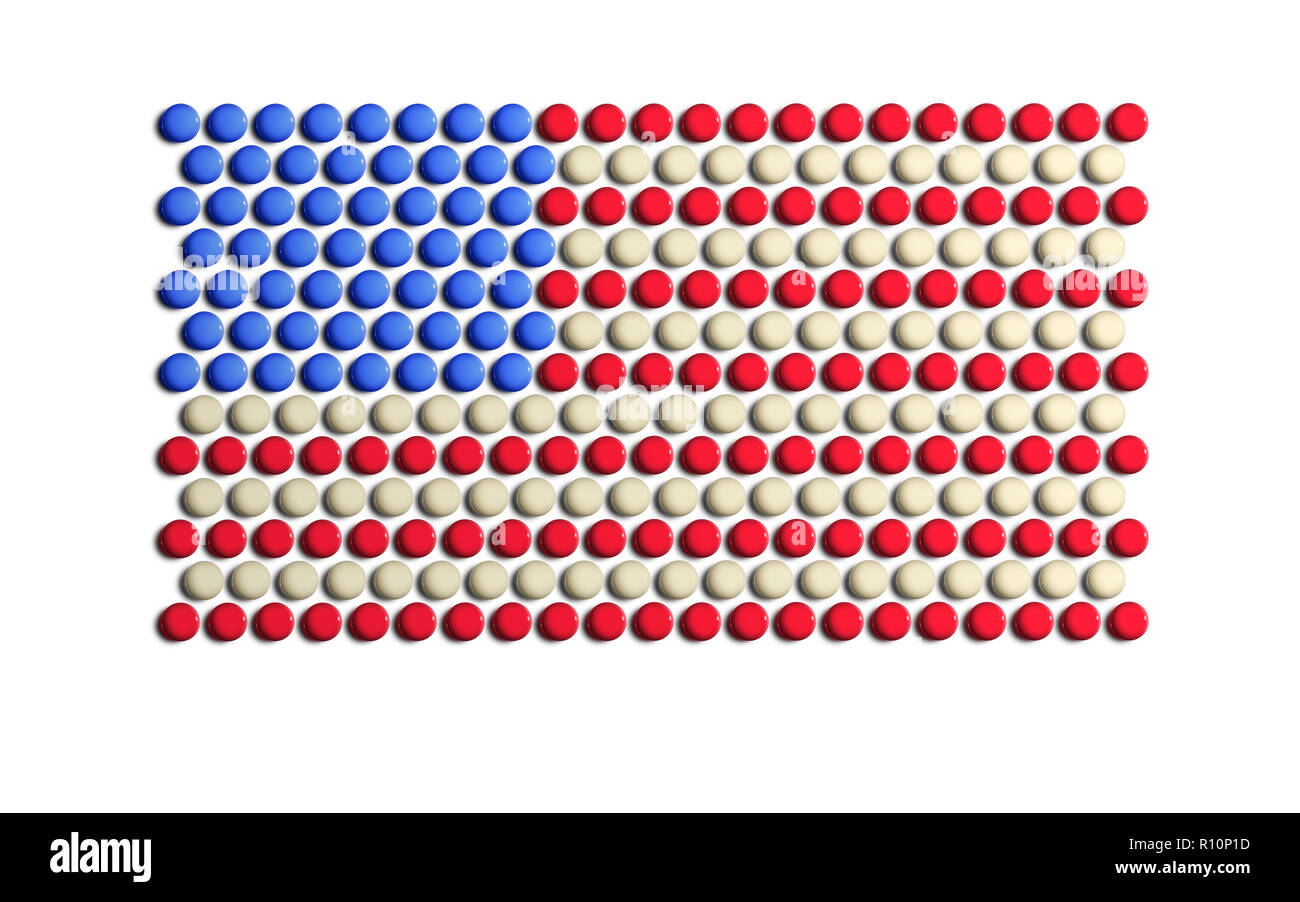 Bandiera americana composta di punti Foto Stock