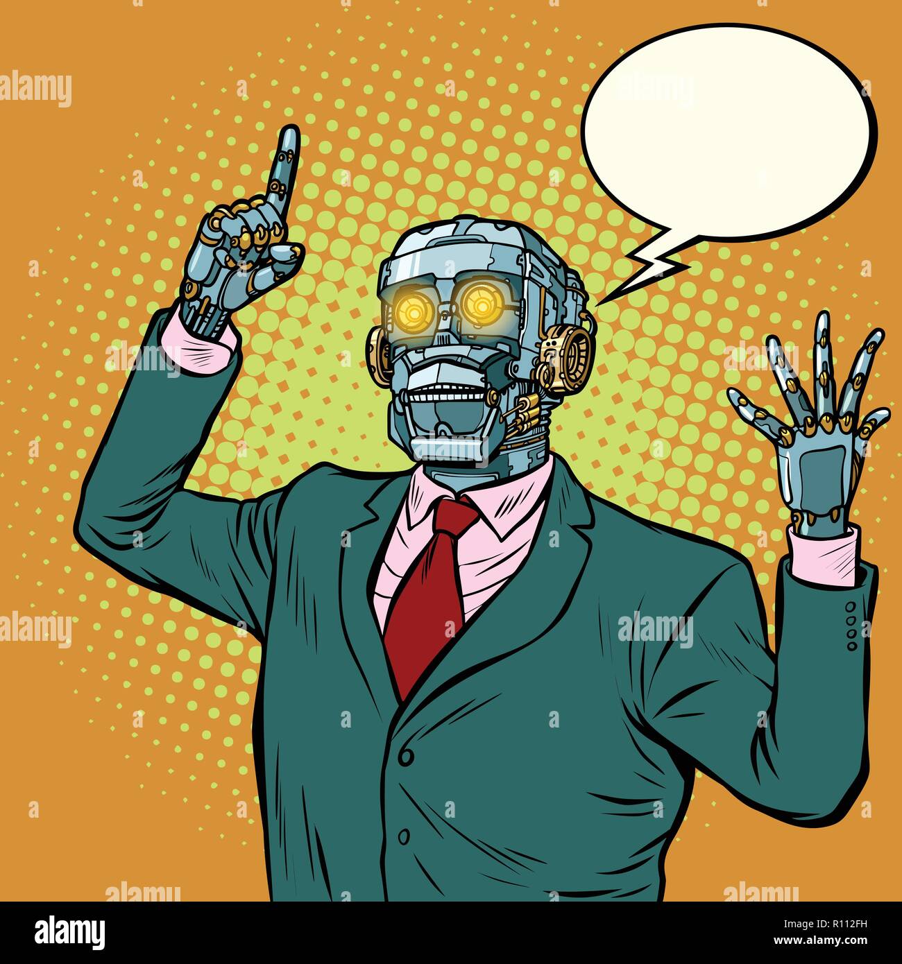 Altoparlante emotivo robot, dittatura del gadget Illustrazione Vettoriale