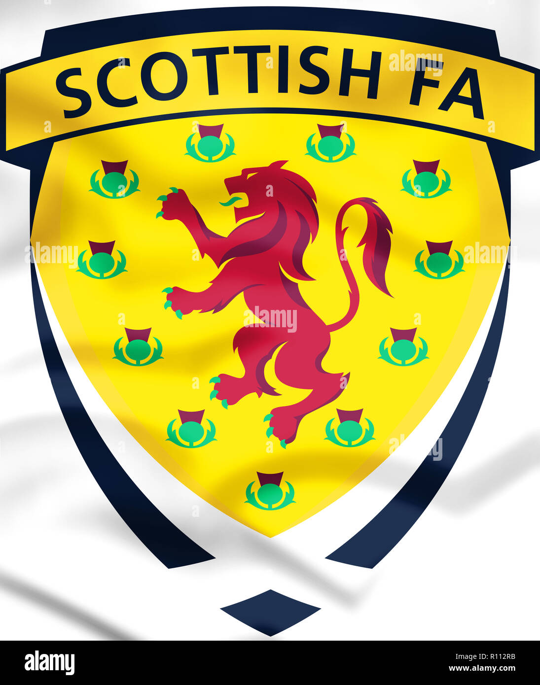 3D Scottish Football Association emblema. 3D'illustrazione. Foto Stock