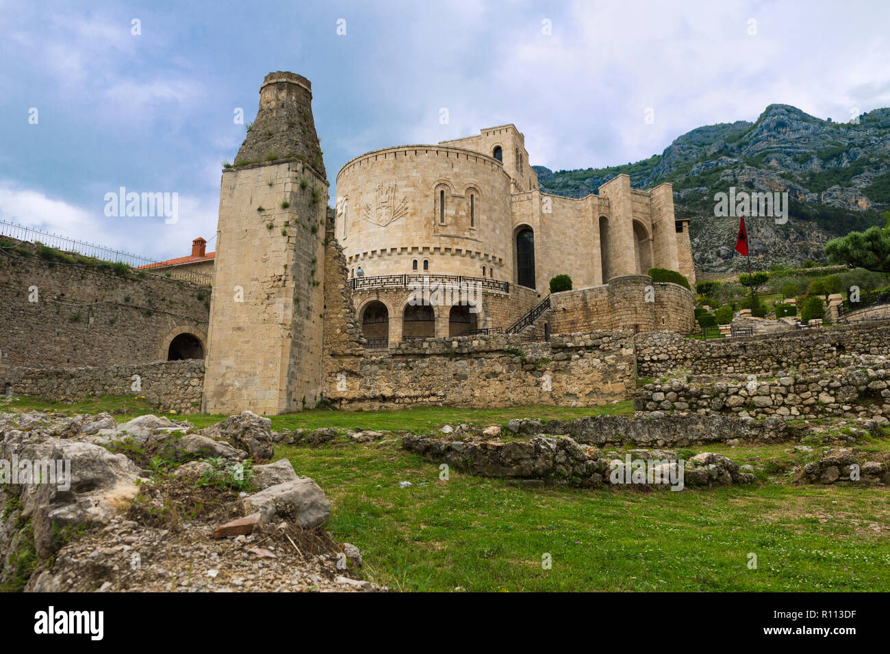 George Castriot museo Skanderberg, castello di Kruje, Kruje, Albania Foto Stock