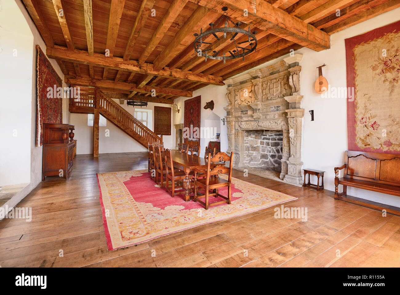 Irlanda, County Donegal, Donegal Town, Castello di Donegal, sala principale. Foto Stock