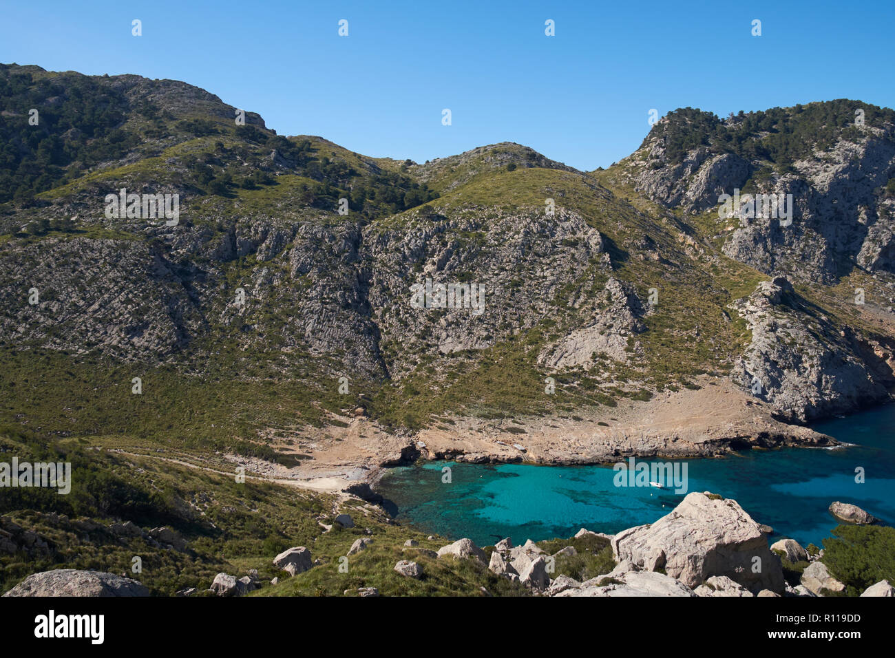 Cap de Formentor peninsular, Maiorca, isole Baleari, Spagna. Foto Stock