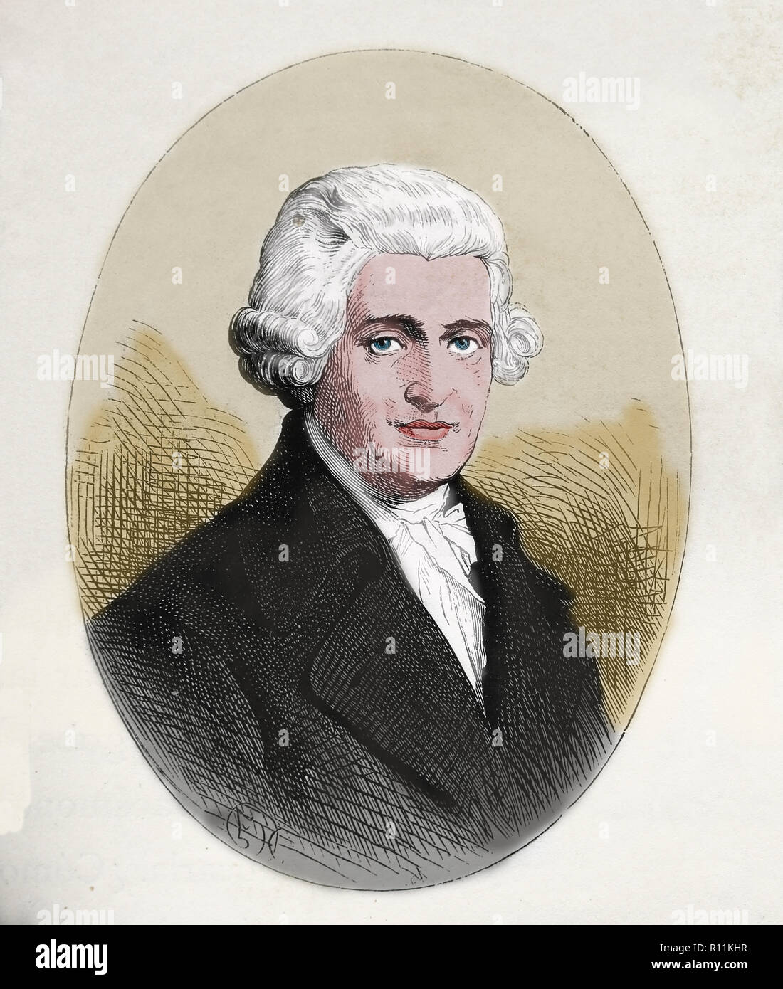 Joseph Haydn (1732-1809). Il compositore austriaco del periodo classico. Incisione di germanio, 1882. Foto Stock