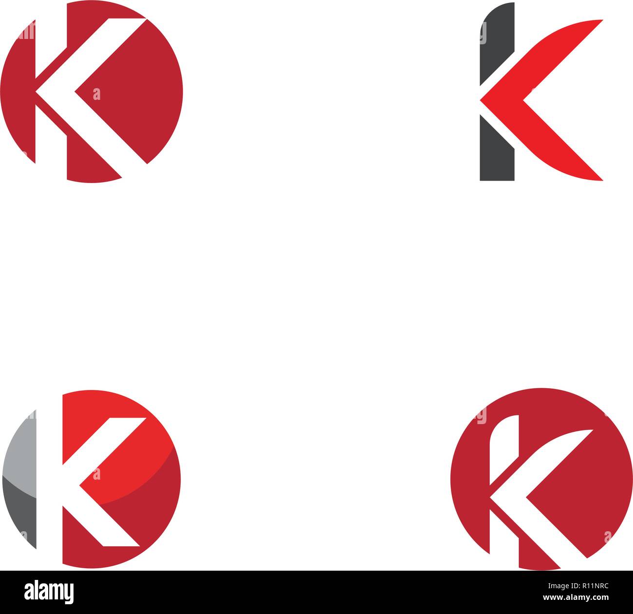 Lettera K freccia illustrazione vettoriale Logo icona del modello di progettazione Illustrazione Vettoriale