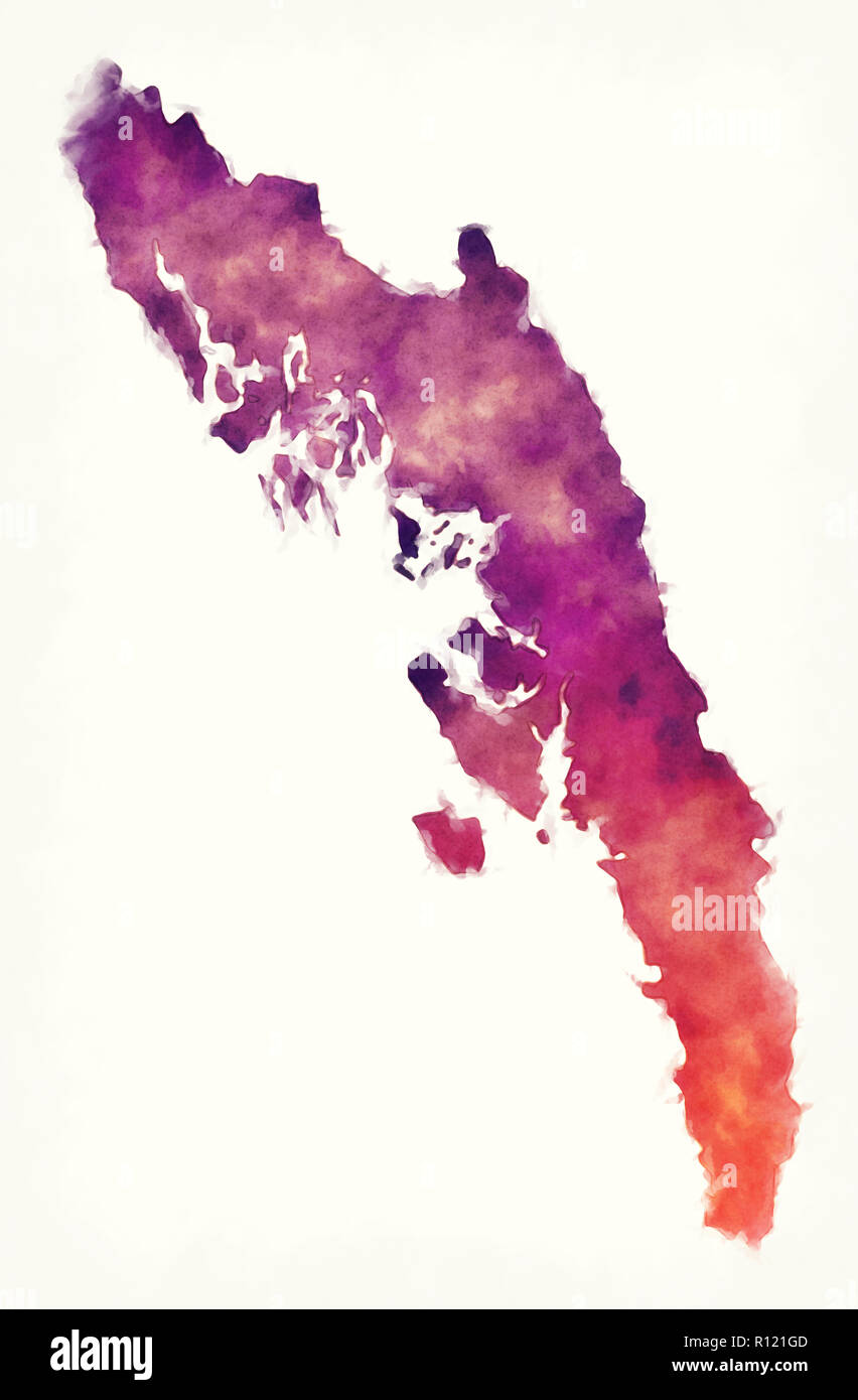 Stato Rakhaing mappa di Myanmar davanti a uno sfondo bianco Foto Stock