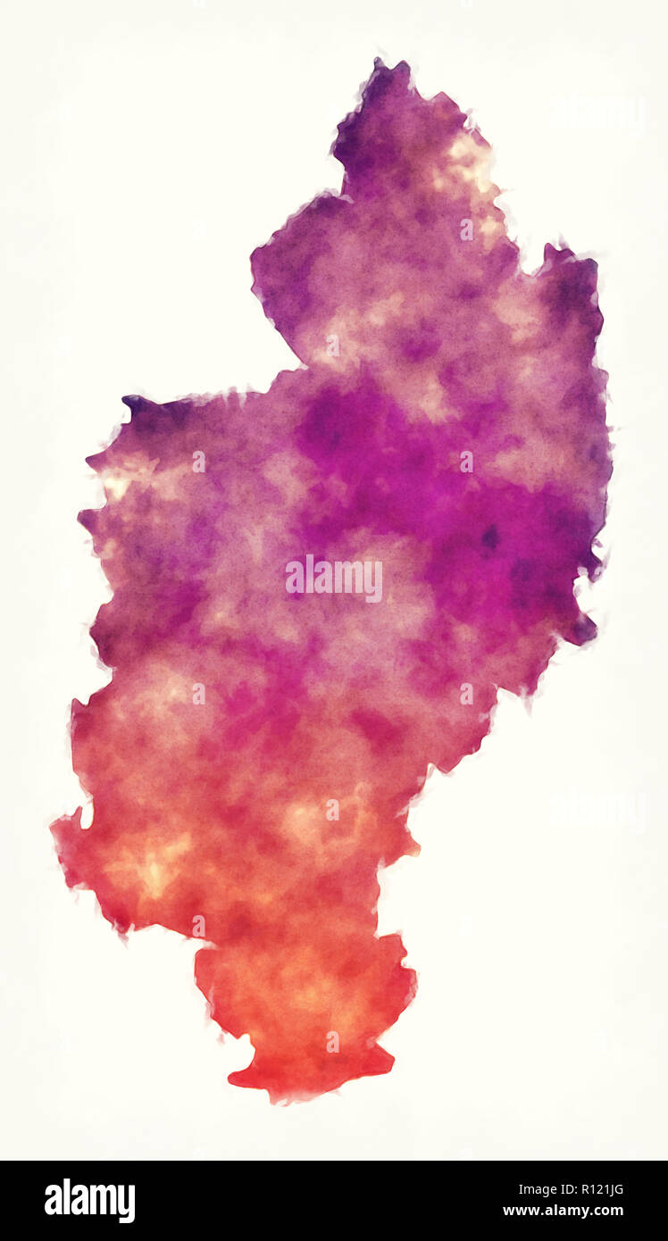 Stato Kachin mappa di Myanmar davanti a uno sfondo bianco Foto Stock