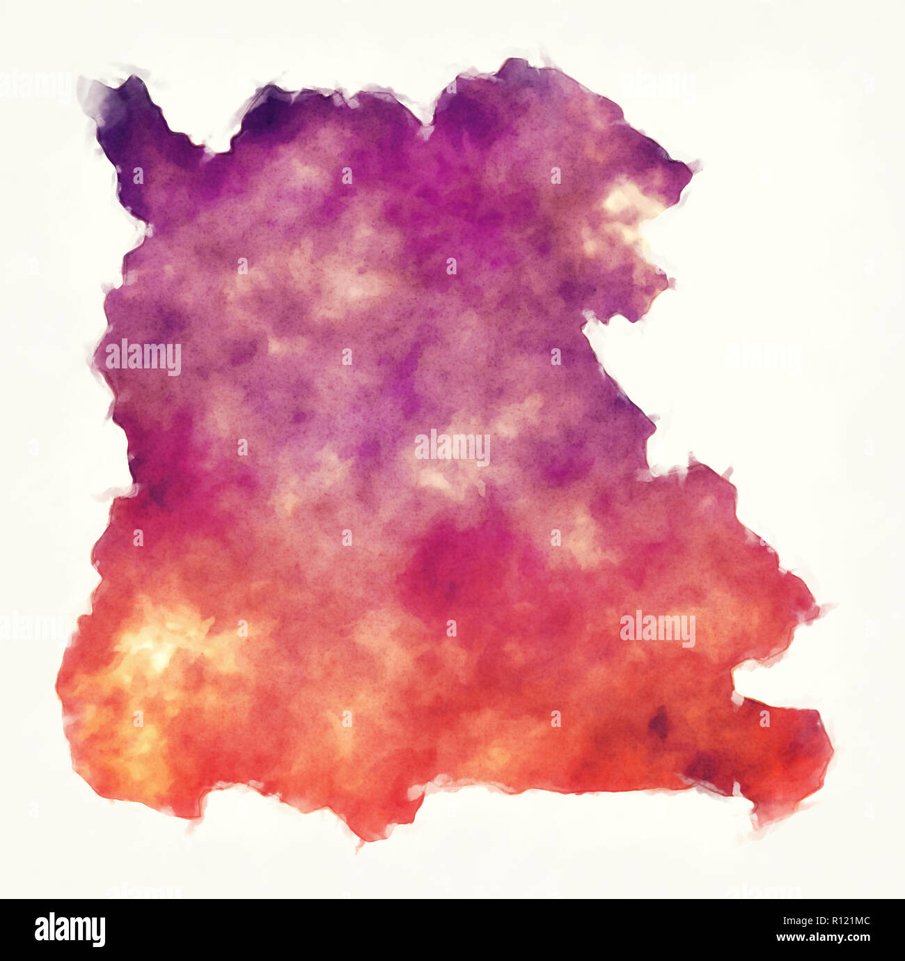 Stato Naypyitaw mappa di Myanmar davanti a uno sfondo bianco Foto Stock