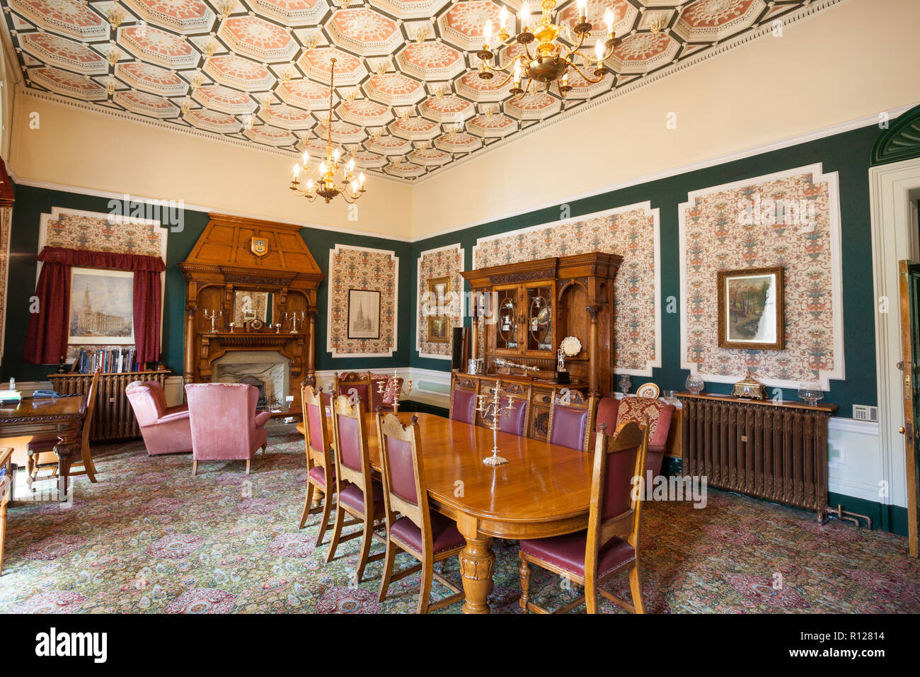 Il sindaco di salottino di Halifax Town Hall Foto Stock