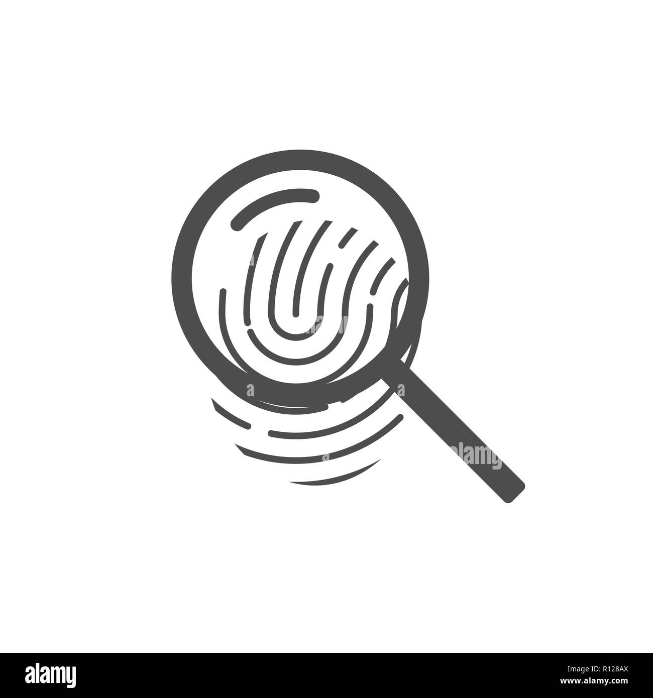 Il simbolo di identificazione. Icona di impronte digitali. Illustrazioni vettoriali. Design piatto. Illustrazione Vettoriale