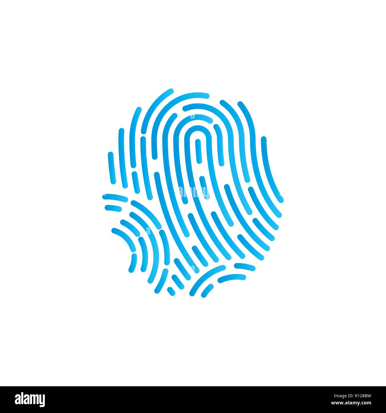 Il simbolo di identificazione. Icona di impronte digitali. Illustrazioni vettoriali. Design piatto. Illustrazione Vettoriale