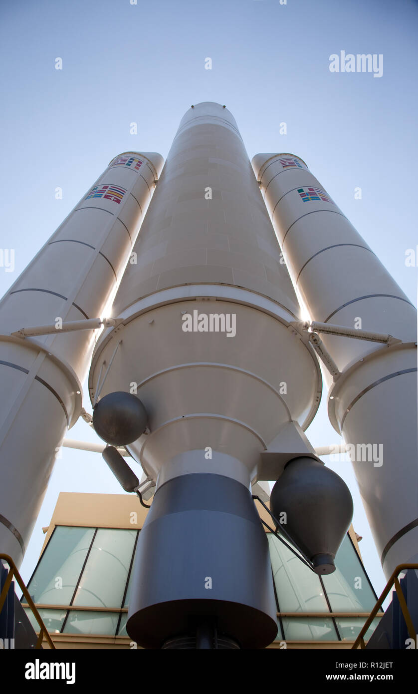 Il modello del razzo Ariane Foto Stock