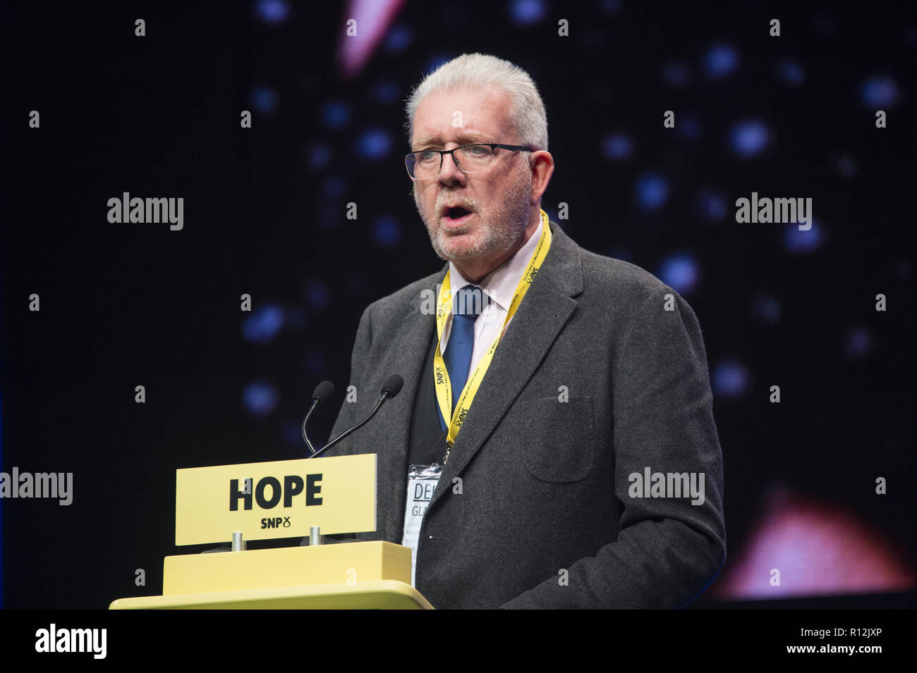 Il Partito nazionale scozzese tenere la loro conferenza annuale nel SEC in Glasgow. Dotato di: Michael Russell dove: Glasgow, Regno Unito quando: 08 Ott 2018 Credit: Euan ciliegio/WENN Foto Stock