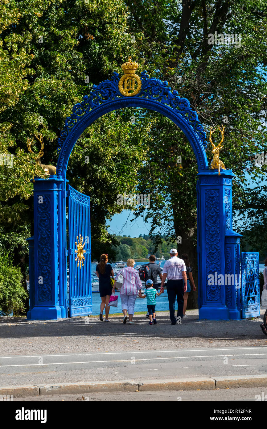 Re Gustavo lusthusportens Park a Stoccolma è la capitale e la città più grande della Svezia Foto Stock