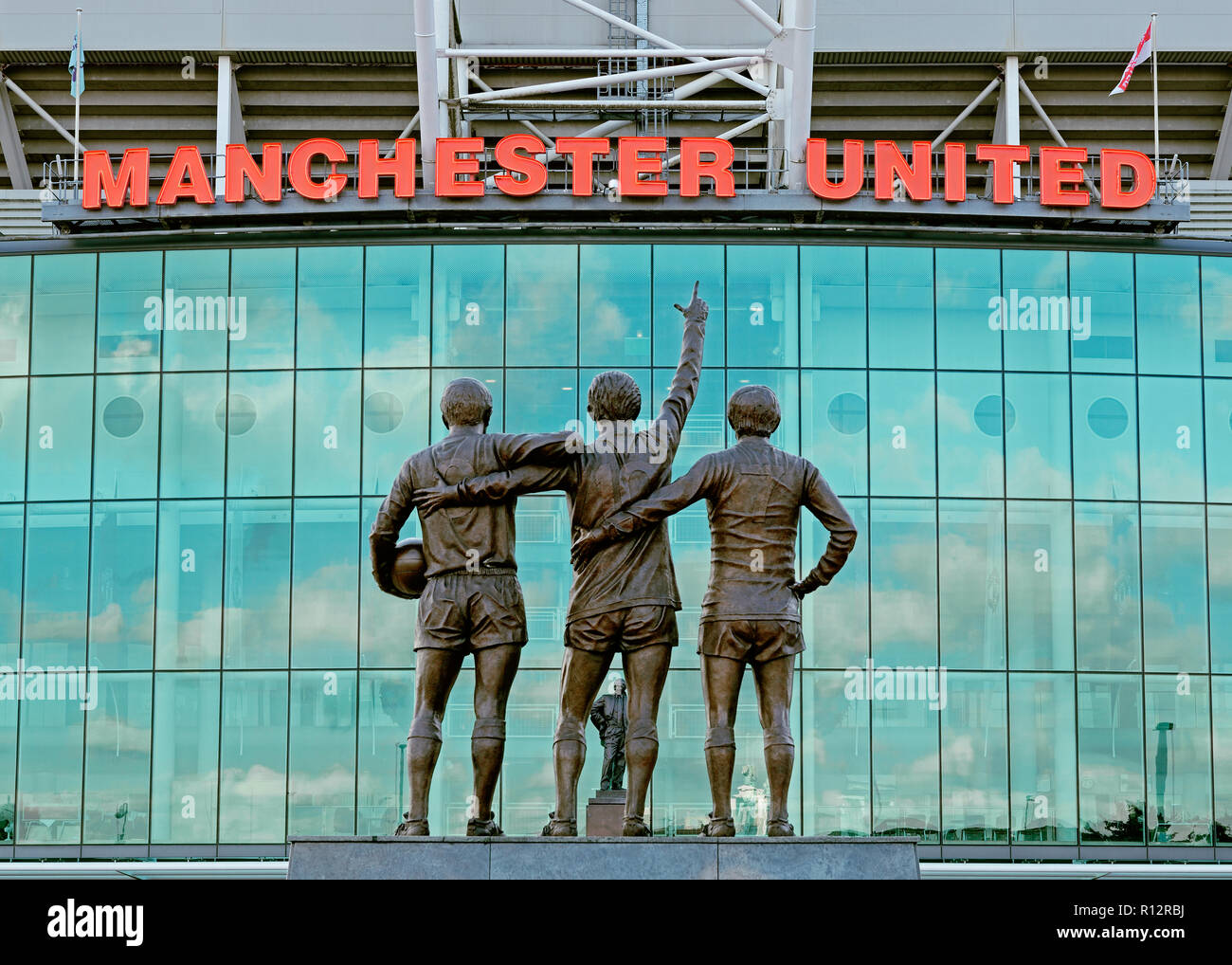 Old Trafford Stadium, casa per il Manchester United Football Club, England, Regno Unito Foto Stock