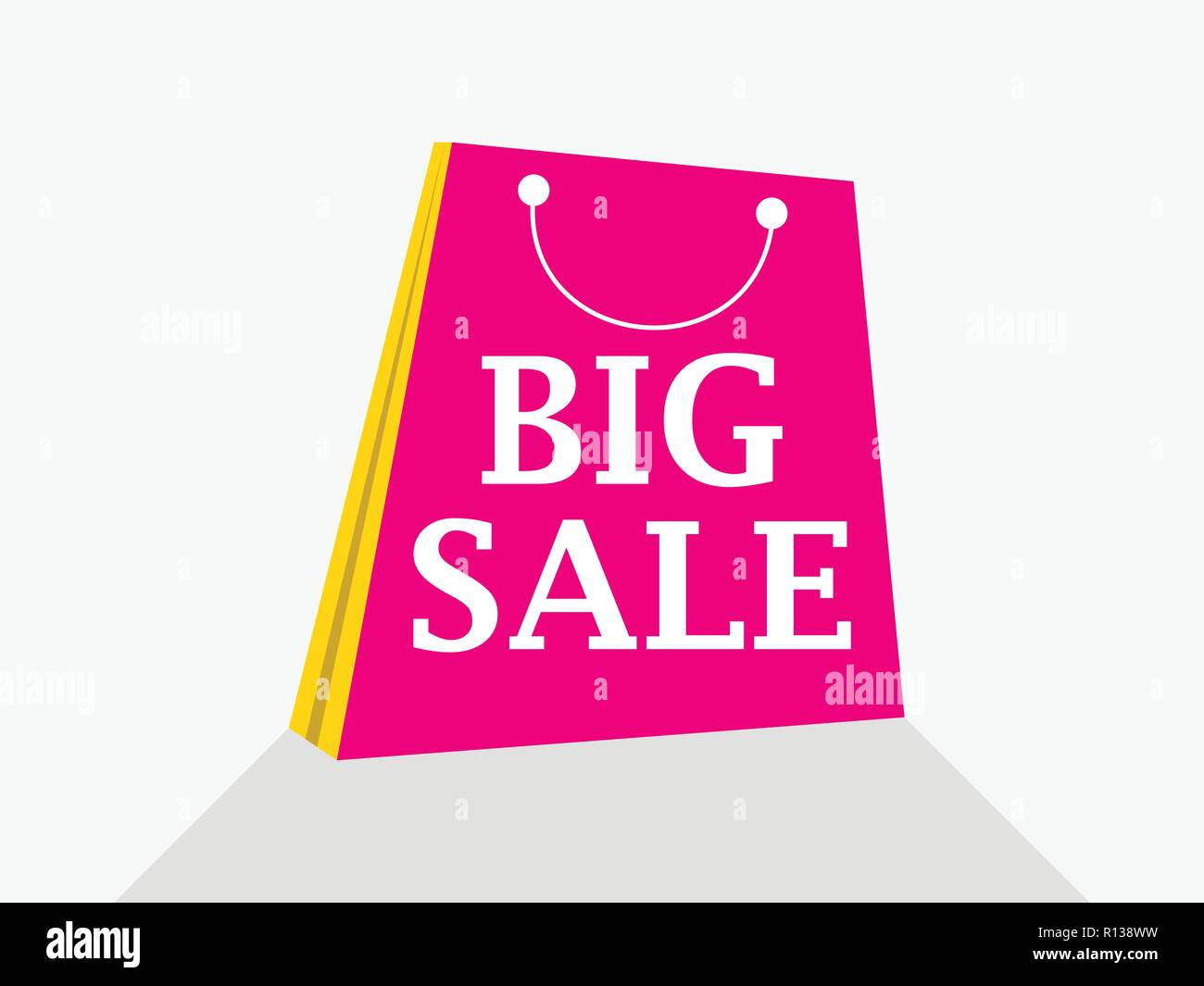 Grande vendita Pacchetto shopping in stile appartamento con ombra. Rosa e colore giallo. Illustrazione Vettoriale Illustrazione Vettoriale