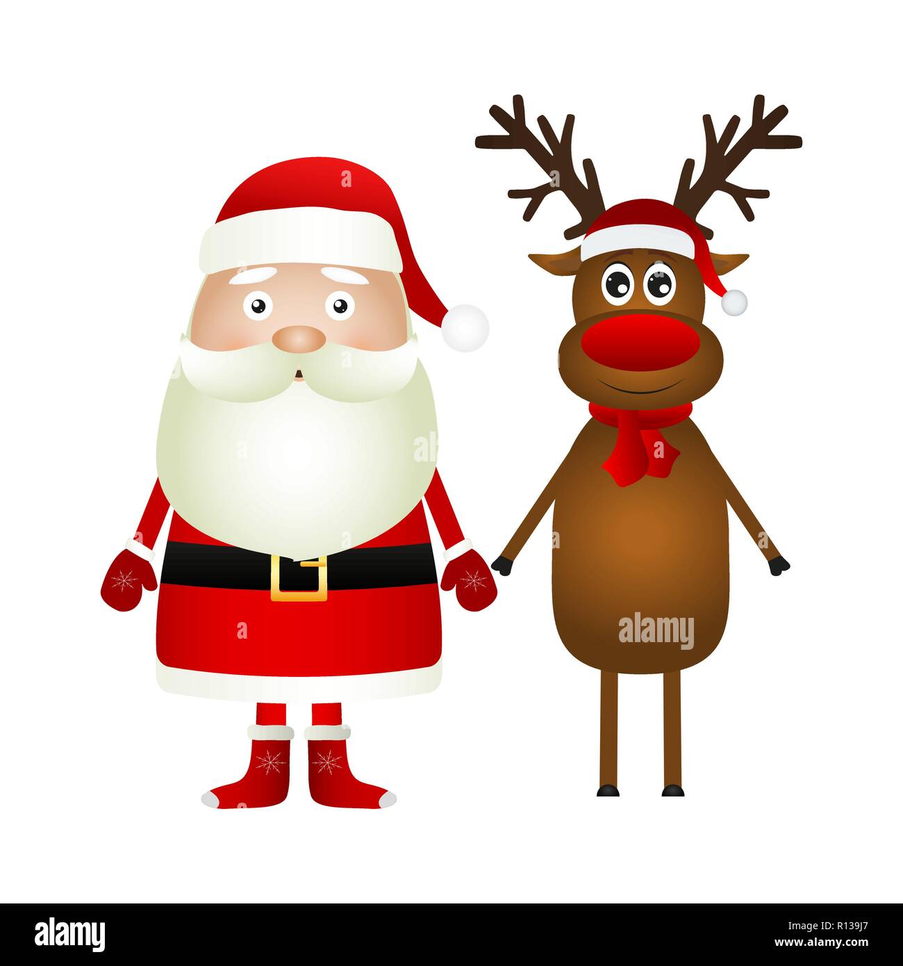 Babbo Natale e renne di Natale Immagine e Vettoriale - Alamy