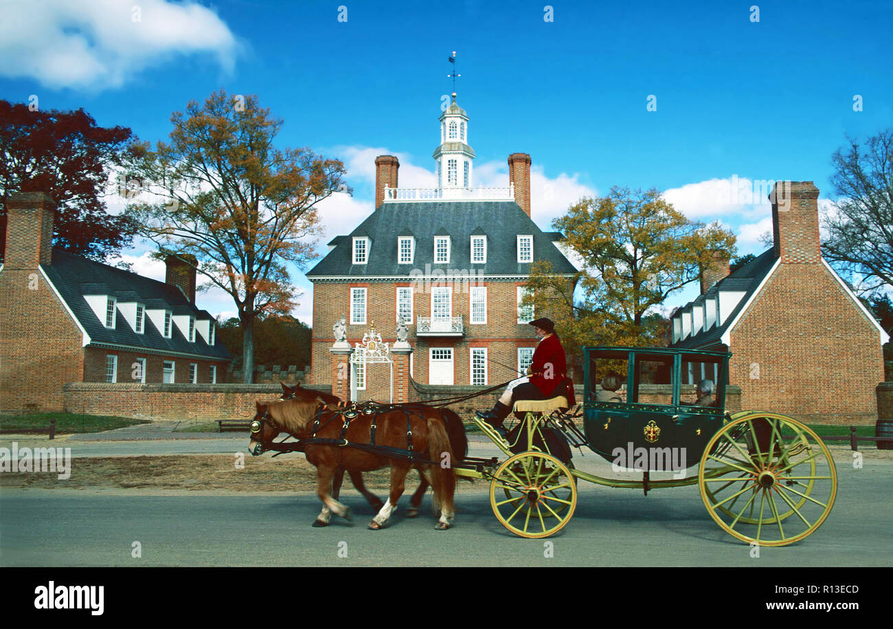 Palazzo del Governatore,Colonial Williamsburg, Virginia Foto Stock