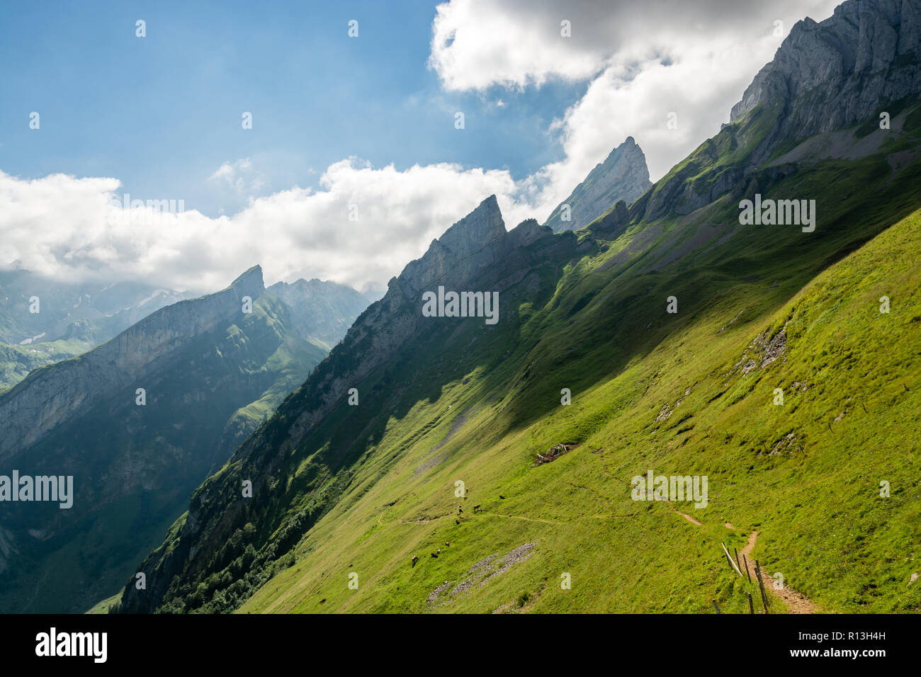 Bellissima escursione in Appenzell Alpi in Svizzera Foto Stock