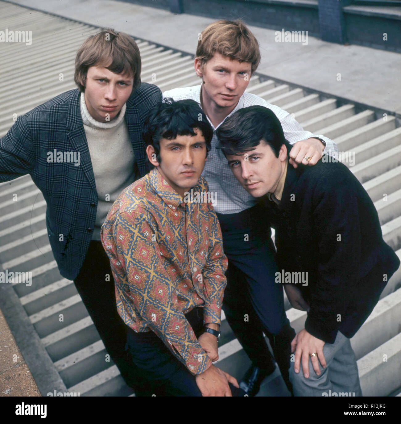 I ricercatori del Regno Unito gruppo pop circa 1968. Da sinistra: John Blunt, Frank Allen, John McNally, Mike Pender Foto Stock