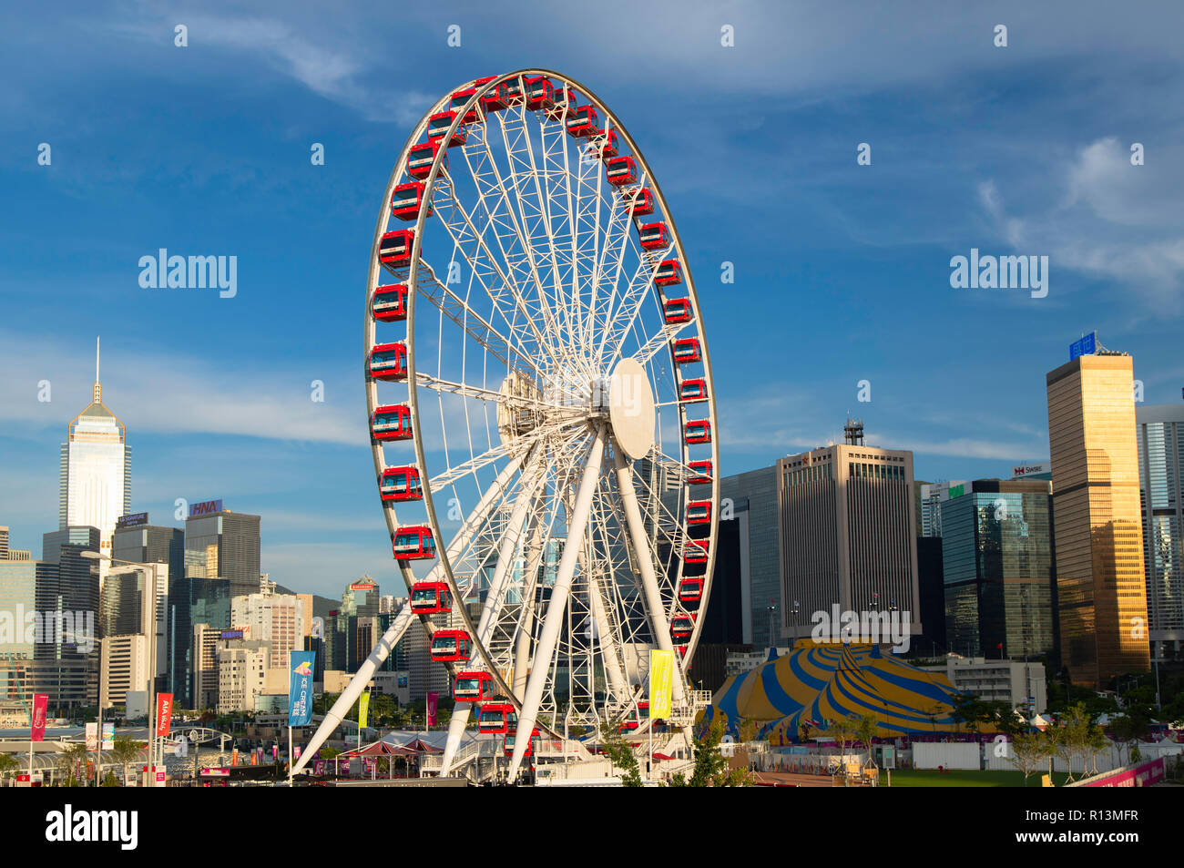 Ruota di osservazione, centrale, Isola di Hong Kong, Hong Kong Foto Stock