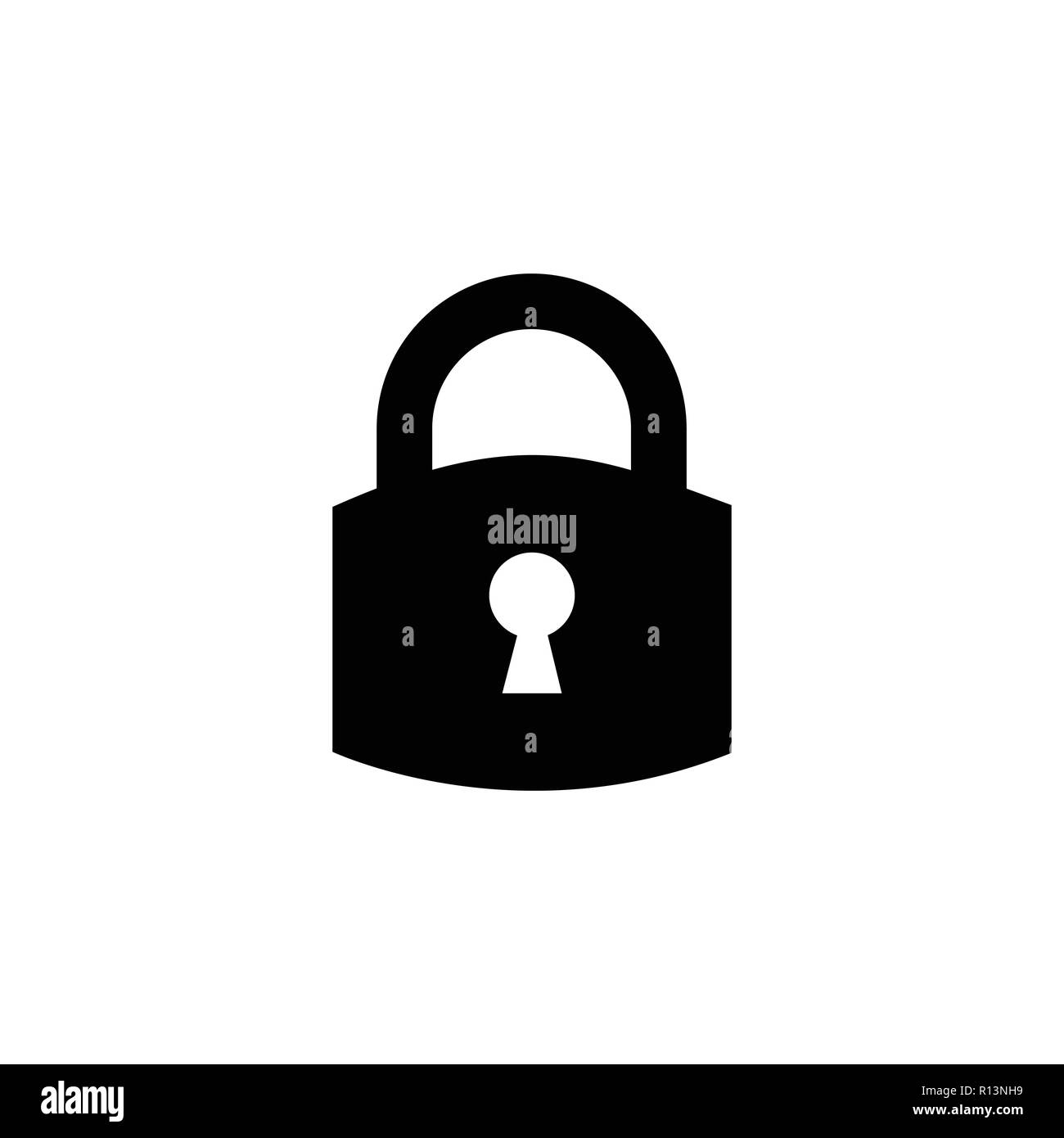 Icona a forma di lucchetto. Segno del lucchetto. Sbloccare. Illustrazione Vettoriale. Design piatto. Illustrazione Vettoriale